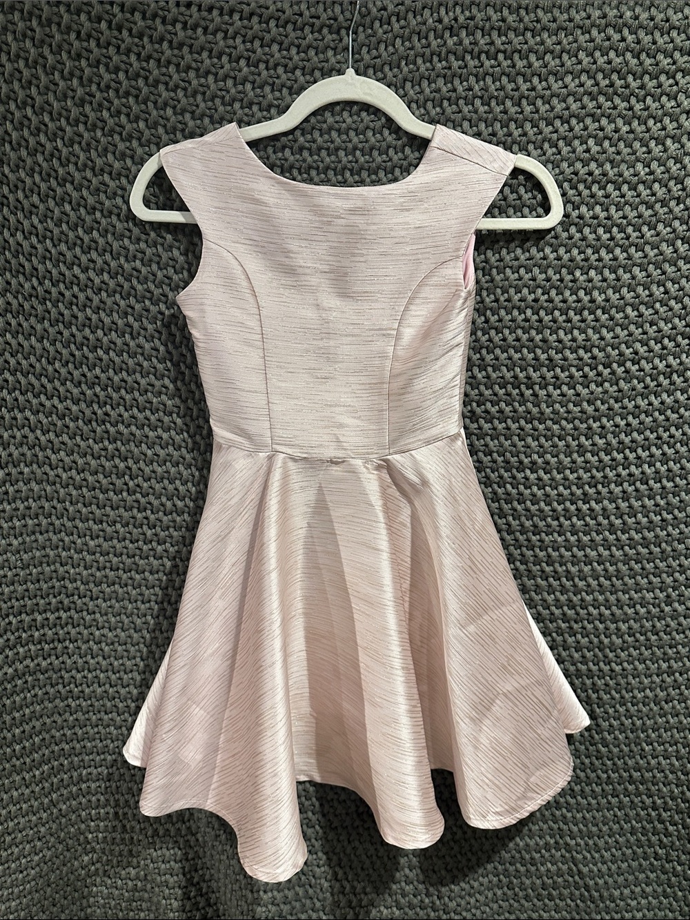 Un Deux Trois Light Pink Shimmer Fit-and-Flare Dress